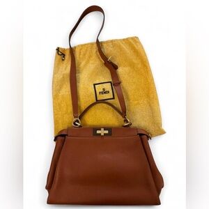 Fendi Peekaboo Medium Brown Leather Handbag
